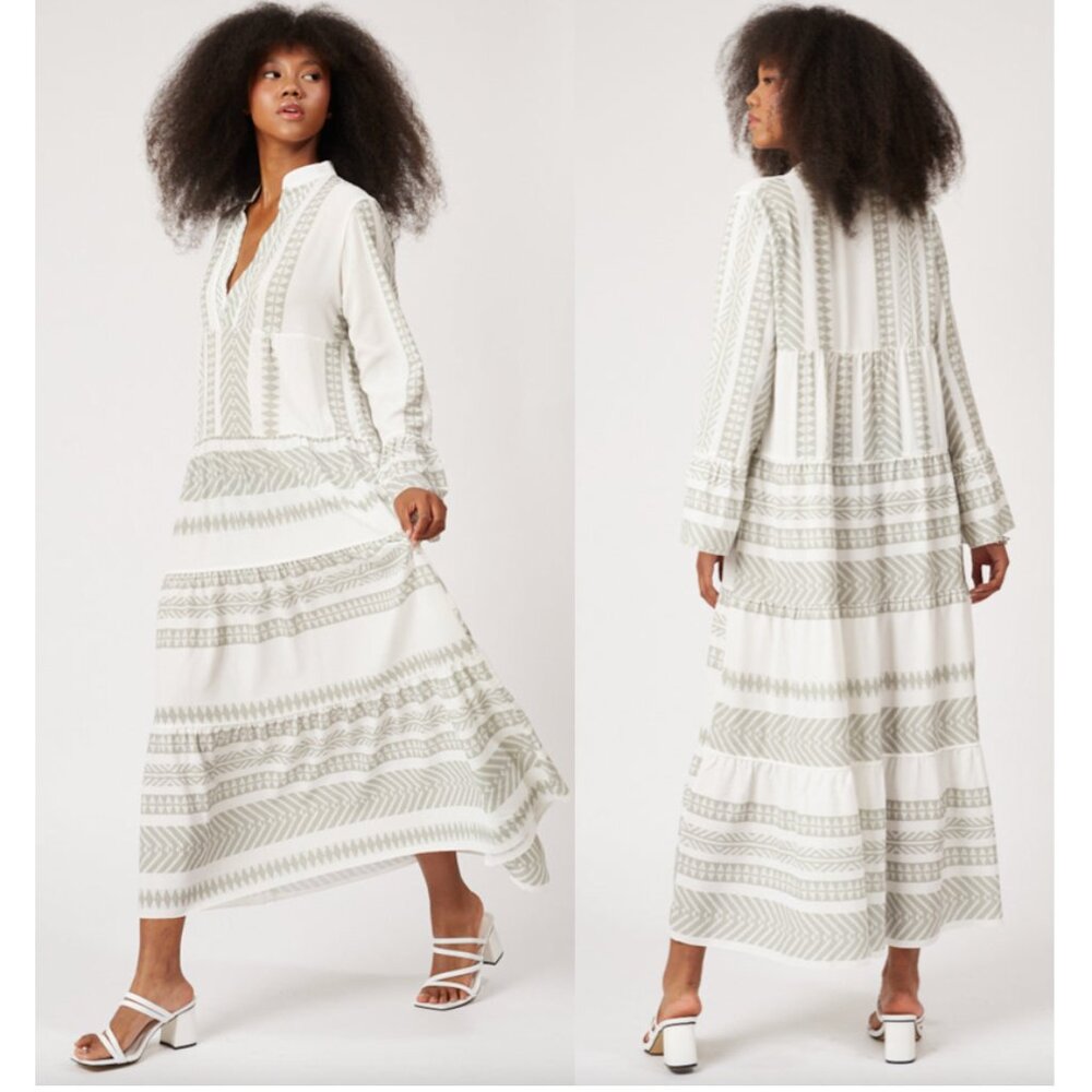 Silk & Salt Summer of love maxi dress – green size S NWT